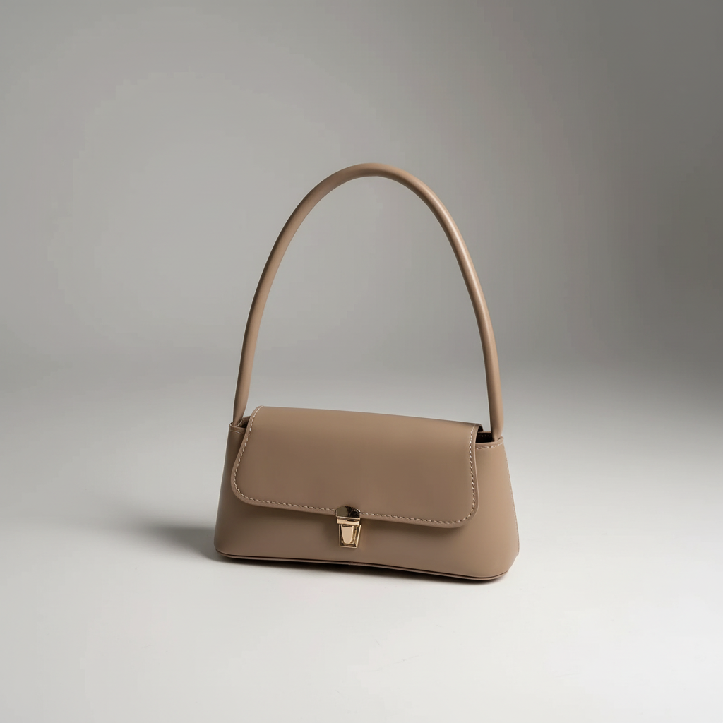 Retro Schultertasche mit Überschlag aus PU-Leder strukturiert