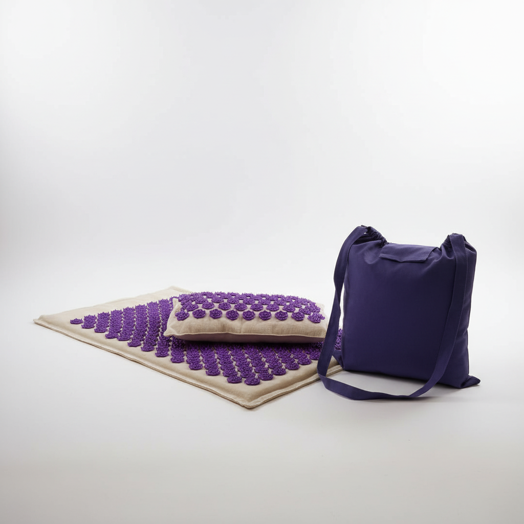 Tragbares Akupressur-Matte-Set mit Kissen und Tragetasche