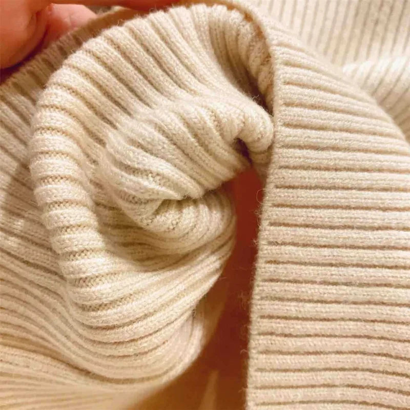 Kinder Rippstrick-Pullover mit Rollkragen Baumwolle warm Kleinkin