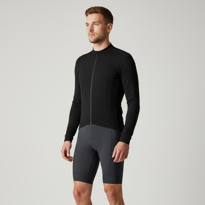 Thermisches Langarm-Radsport-Trikot Winter atmungsaktiv mit reflektierenden Details