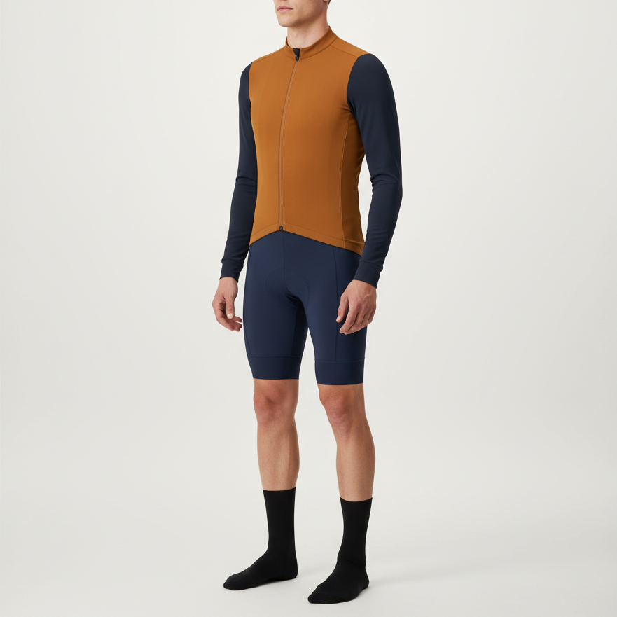 Thermisches Langarm-Radsport-Trikot Winter atmungsaktiv mit reflektierenden Details