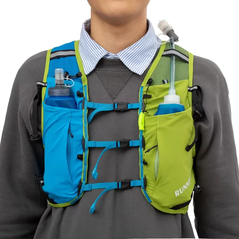 Leichter 15L-Trailrunning-Westen-Rucksack mit Mesh-Paneelen und reflektiven Streifen