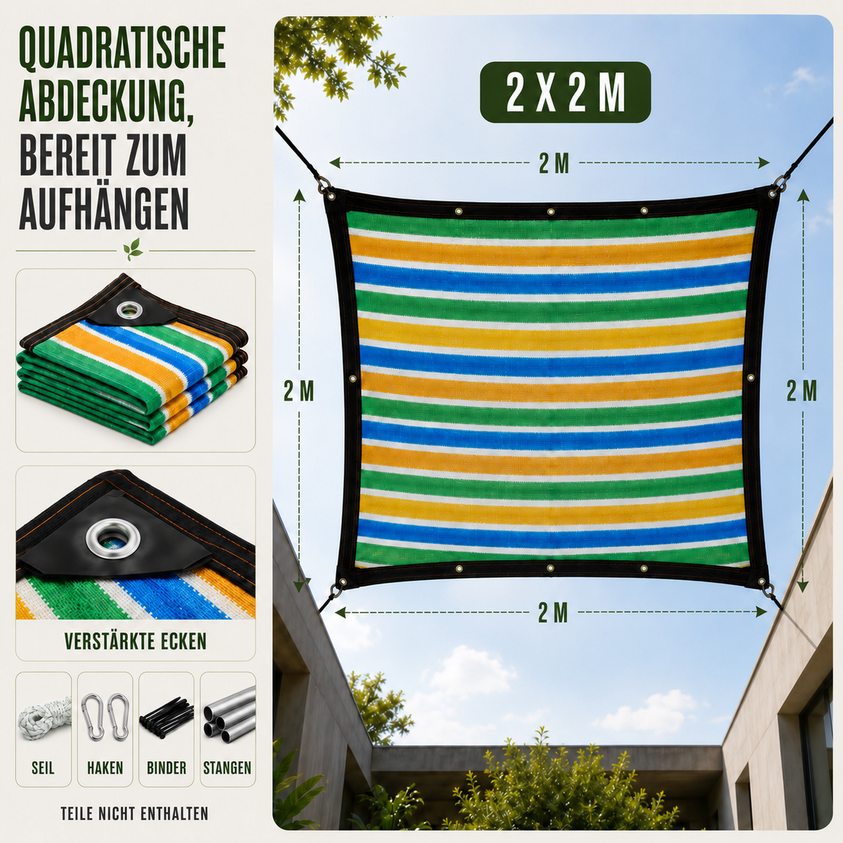 Camp Basel | ShadeLoom Gestreiftes Outdoor-Sonnenschutznetz