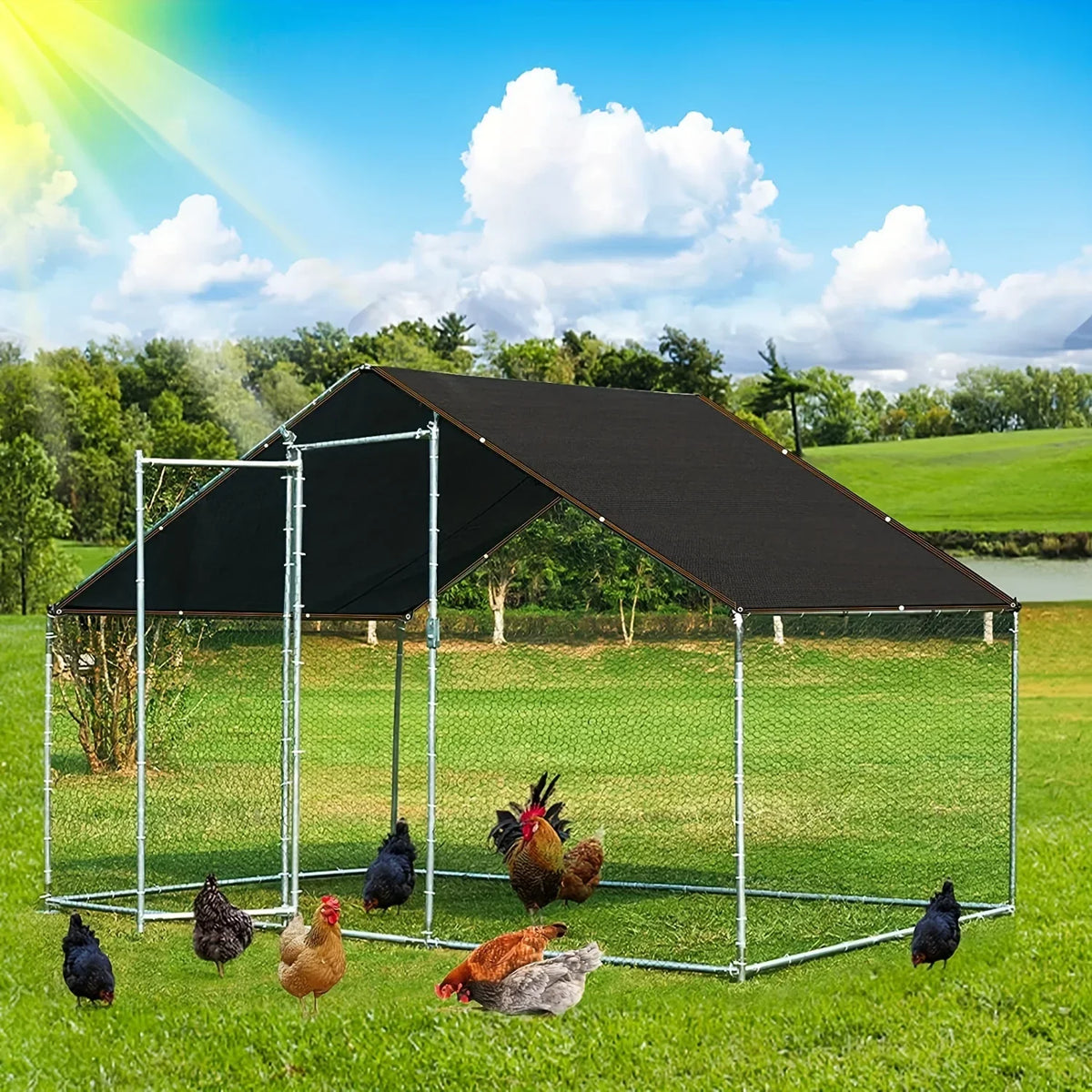 Robustes Schattengewebe mit geklebten Kanten und Metallösen für Pergola
