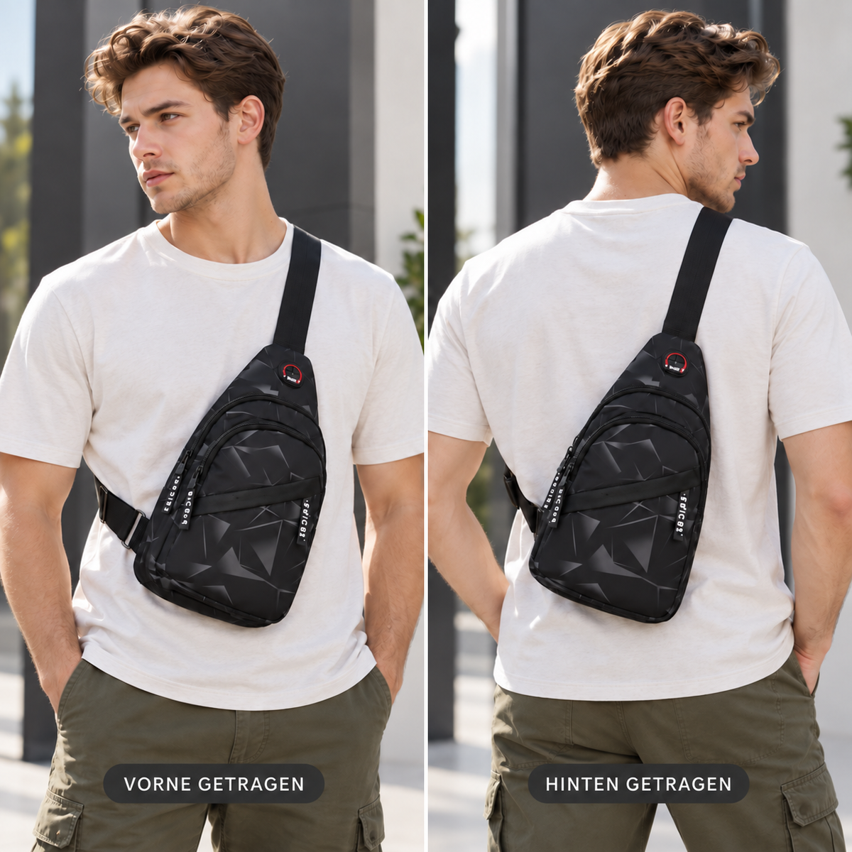 Camp Basel | Slantrix Geometrischer Druck Crossbody-Brusttasche