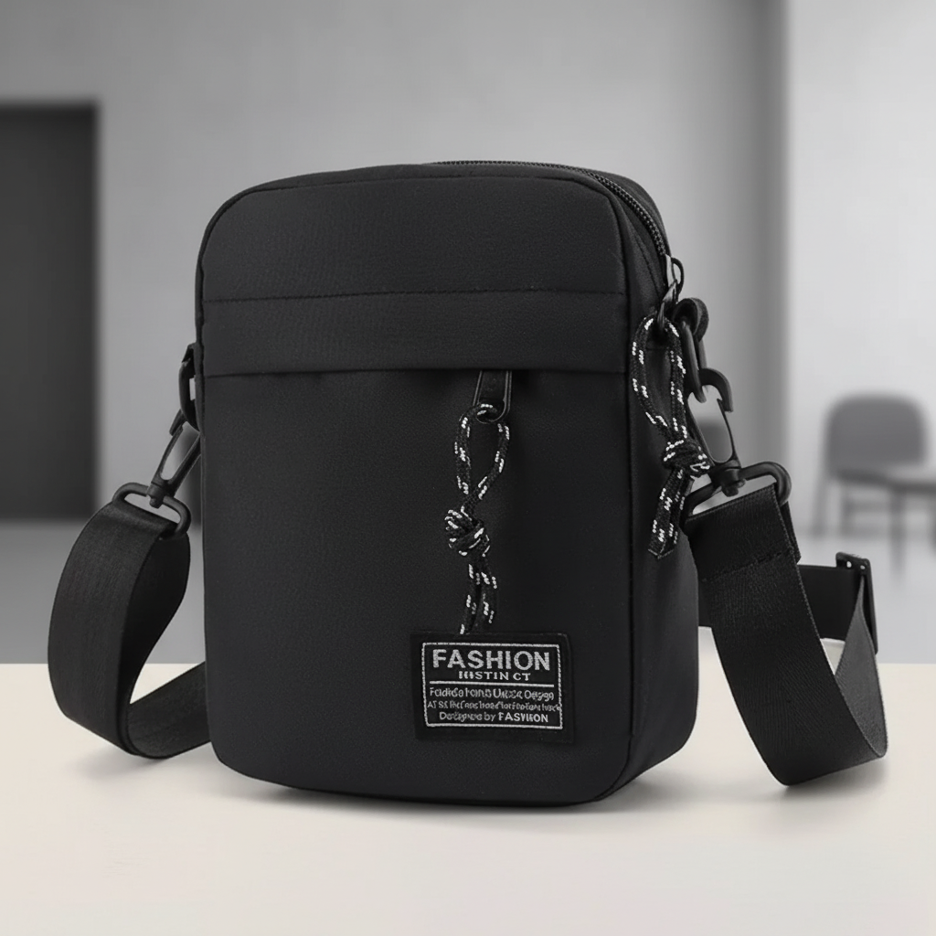 Kleine Crossbody-Umhängetasche mit Oxford-Stoff und verstellbarem Riemen