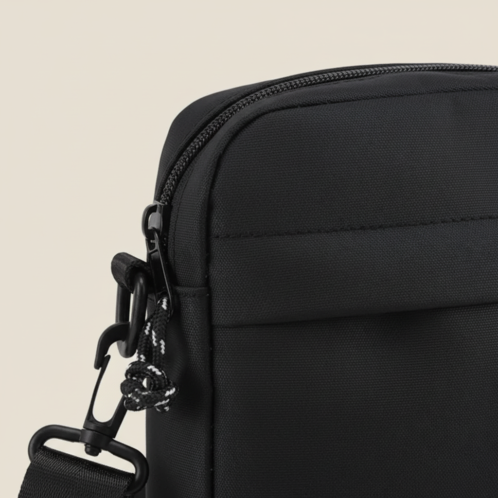 Kleine Crossbody-Umhängetasche mit Oxford-Stoff und verstellbarem Riemen