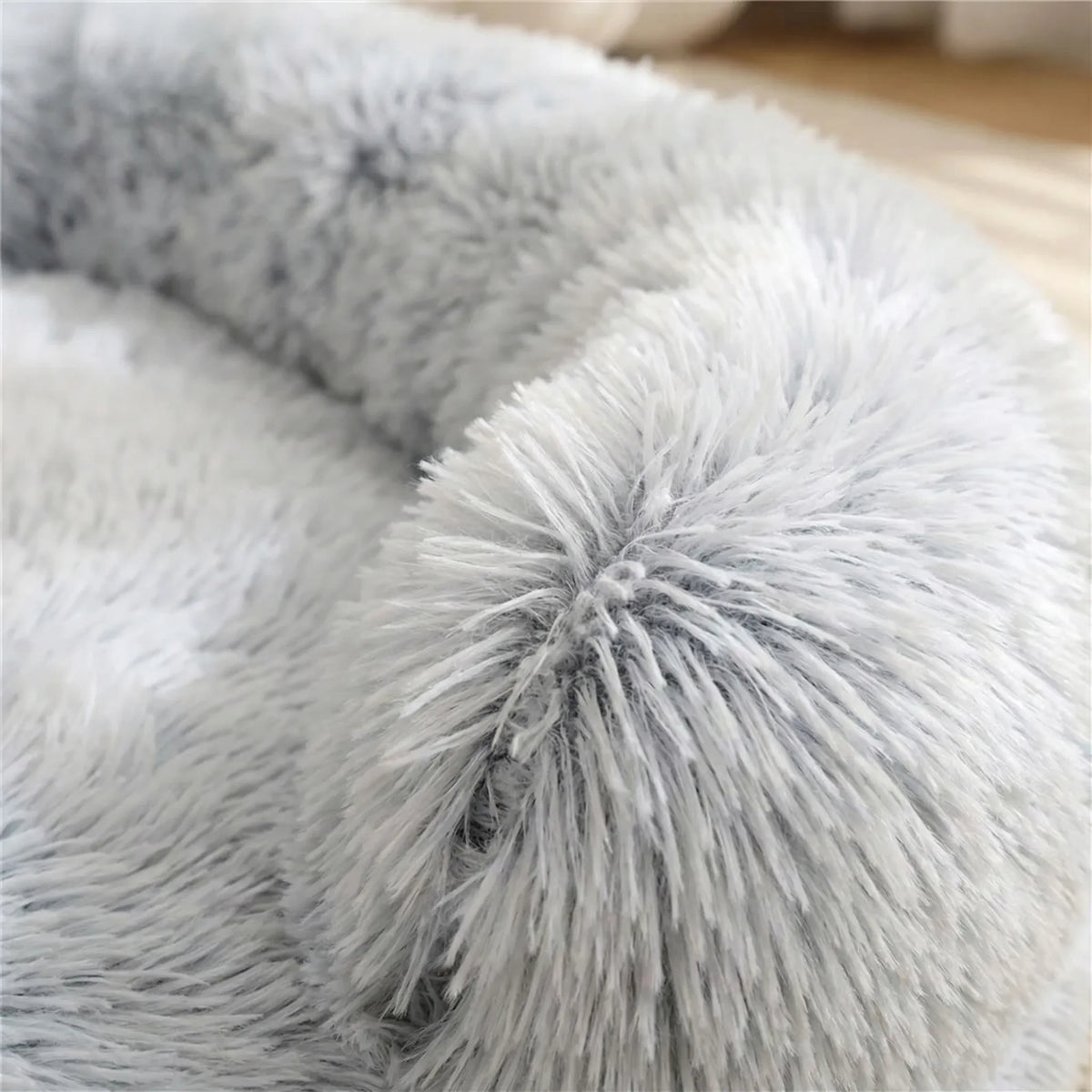 Orthopädisches Hundebett aus Eierschaum mit Plüschbezug und Sofa-Rand