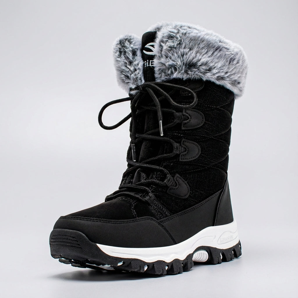 Kniehoher Winterstiefel mit rutschfester Sohle und Plüschfütterung