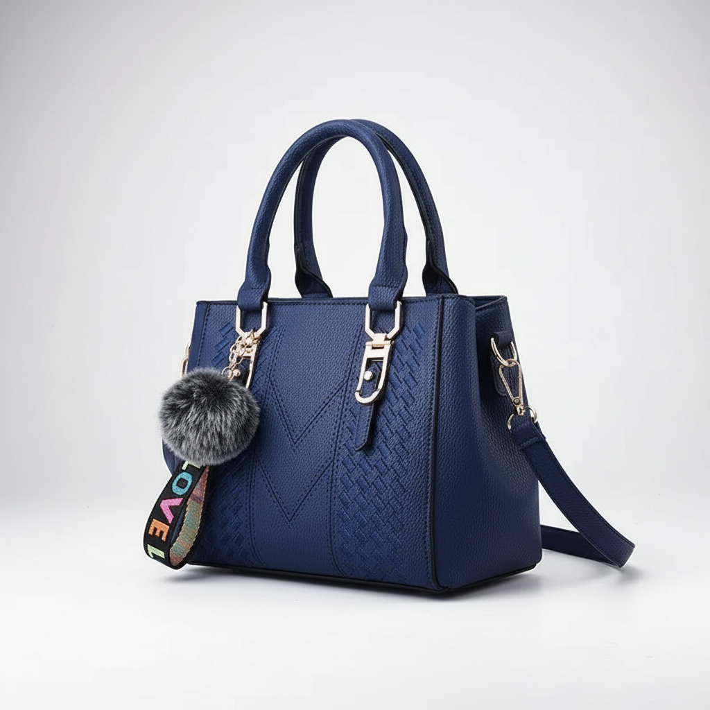 Satchel-Tasche PU-Leder Soft-Grain mit abnehmbarem Crossbody-Gurt