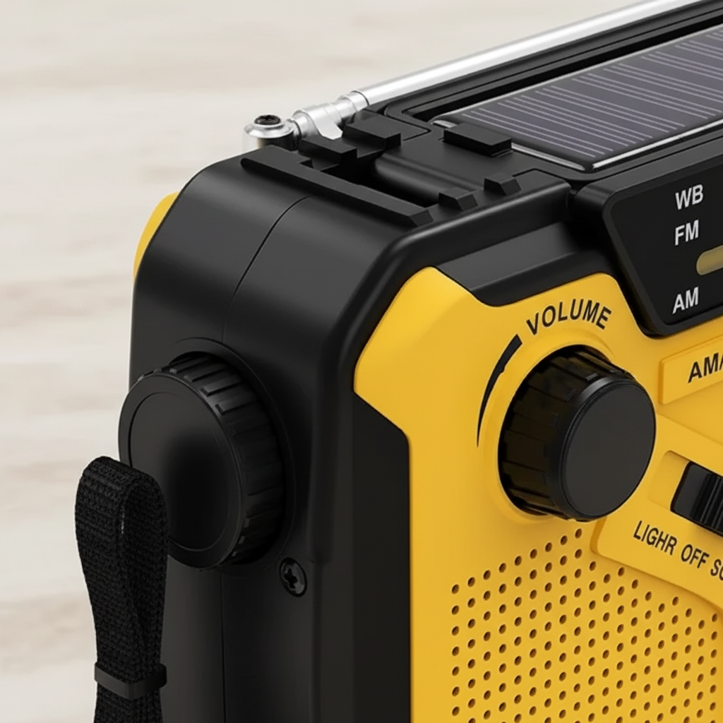 Tragbares Notfallradio mit Kurbel-Solarladung und Taschenlampe