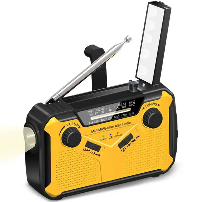 Tragbares Notfallradio mit Kurbel-Solarladung und Taschenlampe