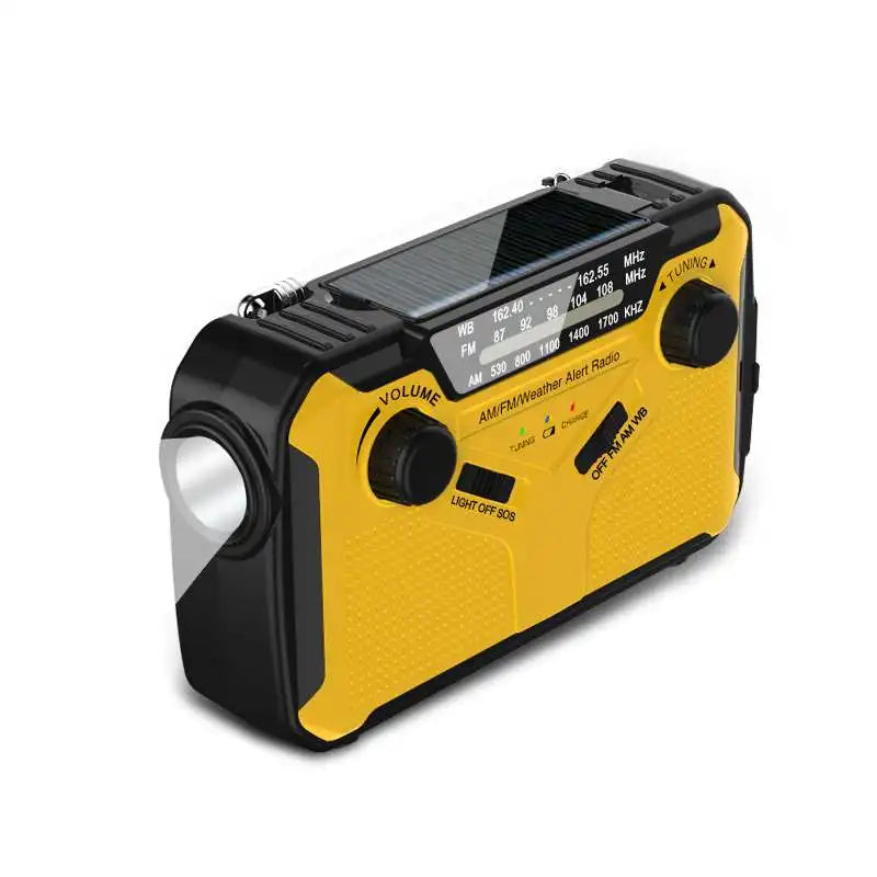 Tragbares Notfallradio mit Kurbel-Solarladung und Taschenlampe