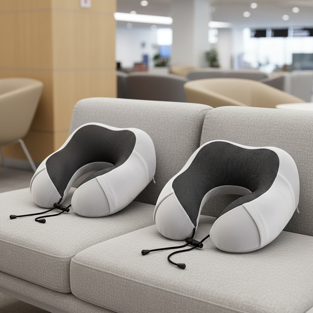 U-förmiges Memory-Foam-Reisekissen mit Halswirbelstütze ergonomisch