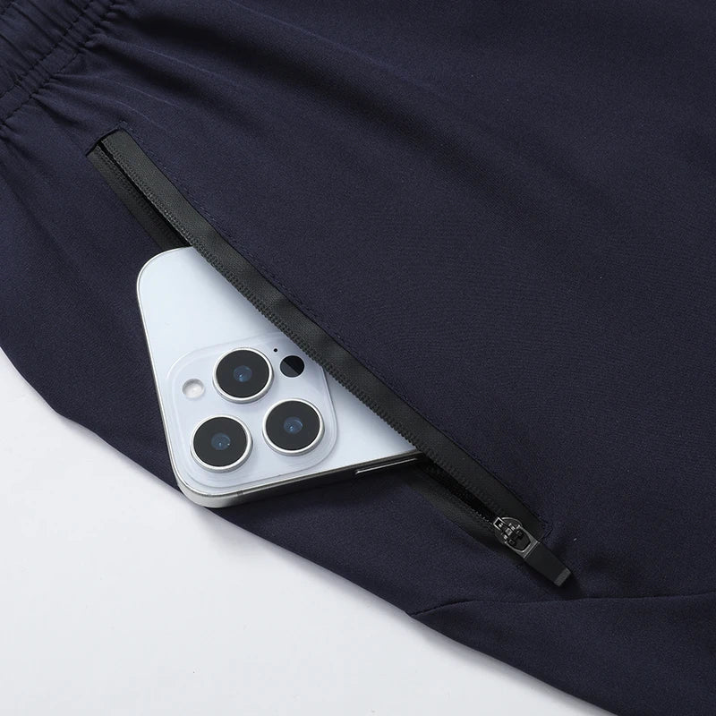 Herren Sportshorts schnelltrocknend atmungsaktiv mit Reissverschlusstaschen