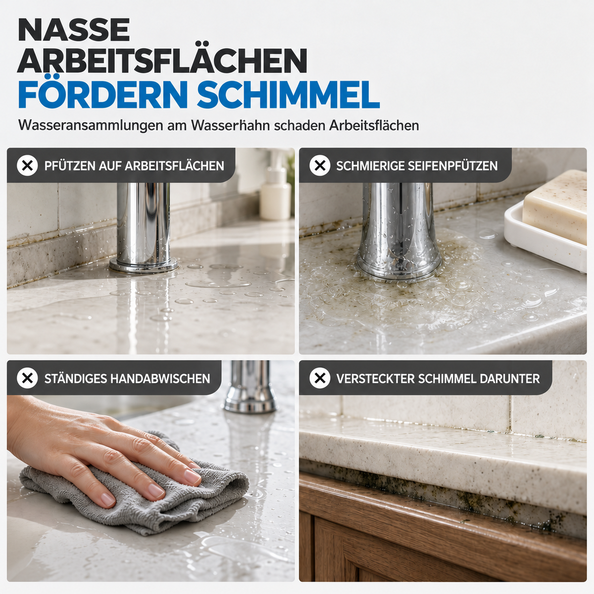 Camp Basel | Spritzschutzmatte aus Silikon für Spüle und Armatur – schräge Abtropfmatte für die Küche