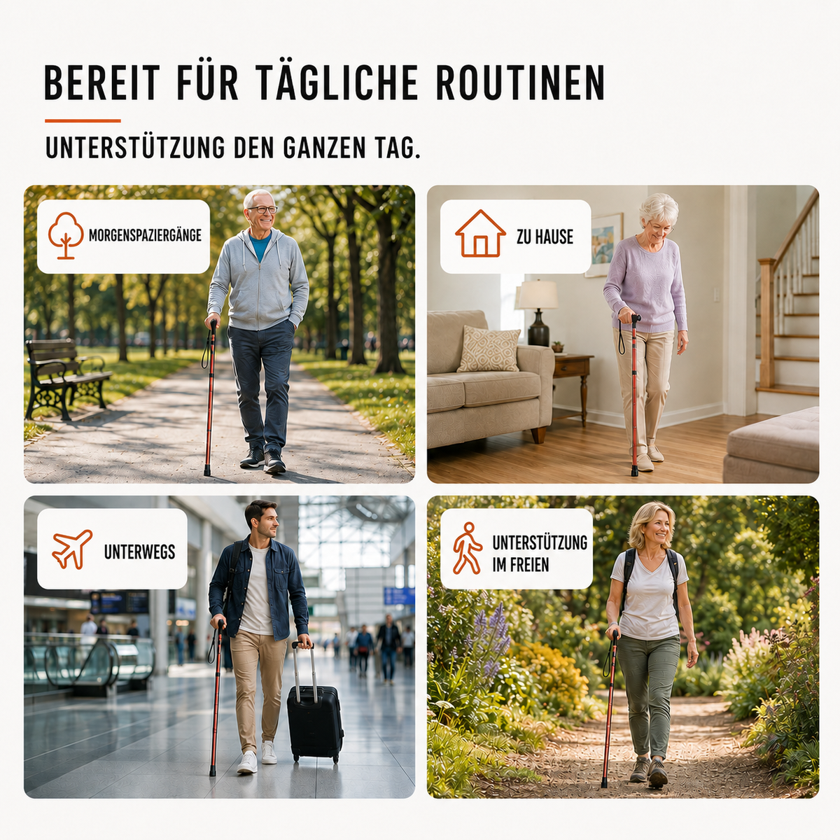 Camp Basel | StrideFold Teleskop-Gehstock faltbar