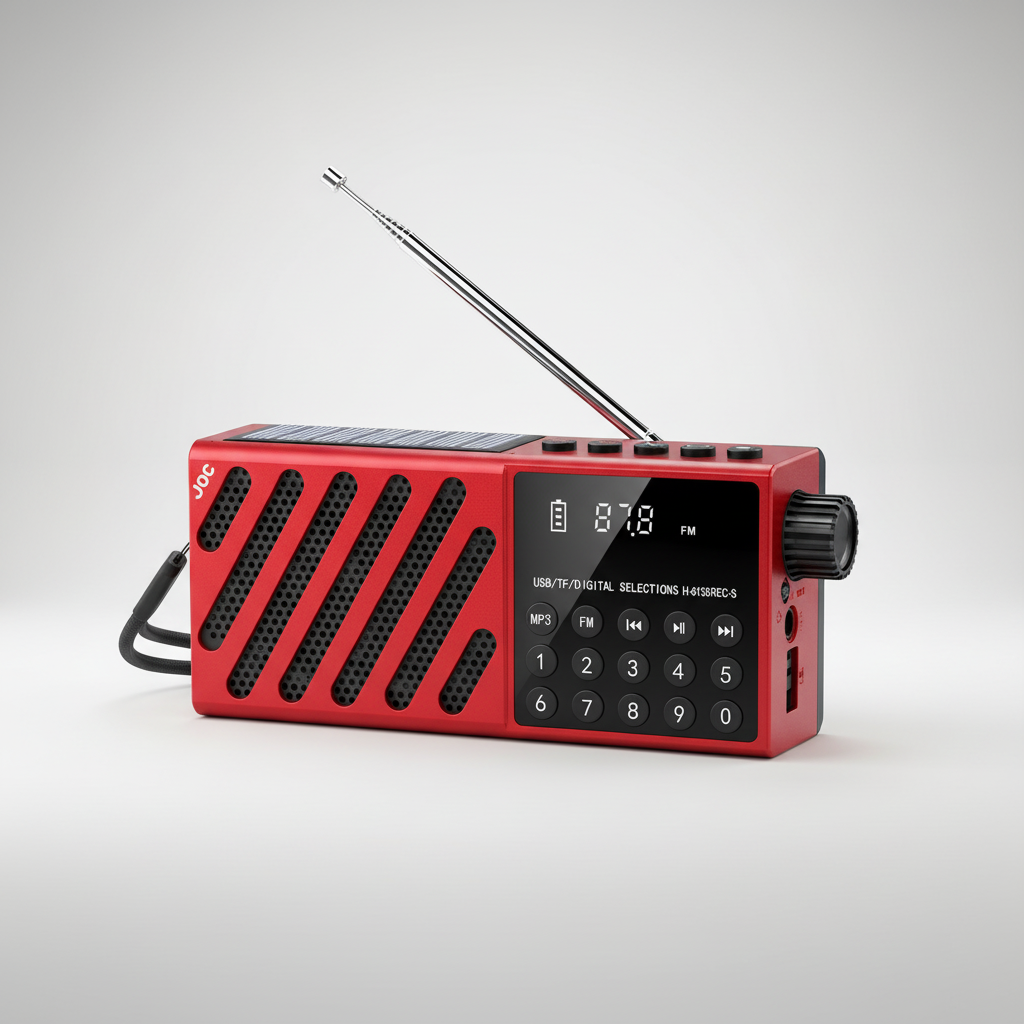 Tragbares Solar-Radio FM Bluetooth wiederaufladbar kompakt