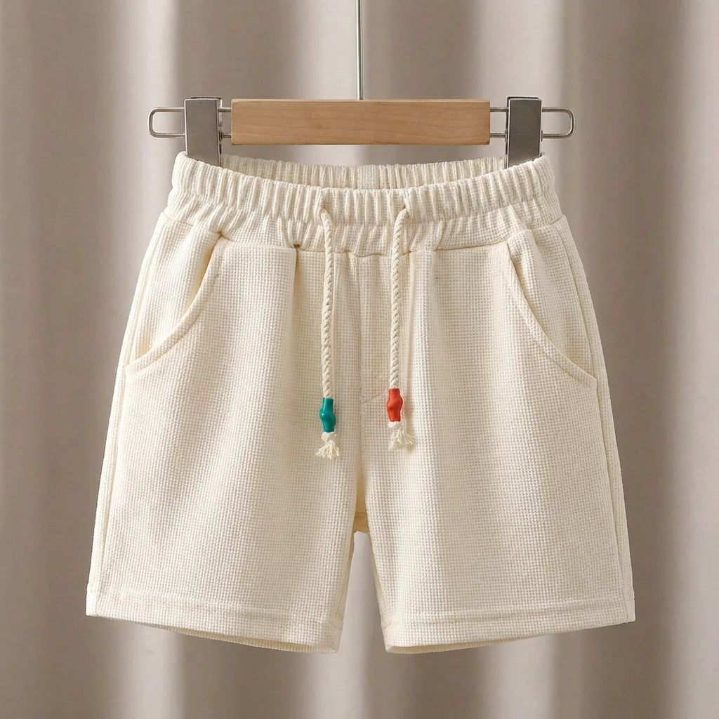 Kinder-Freizeit-Shorts elastischer Bund Pastellfarben