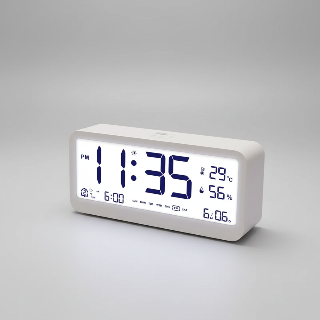 Digital-LED-Wecker mit großem Display, Temperatur- und Luftfeuchtemessung