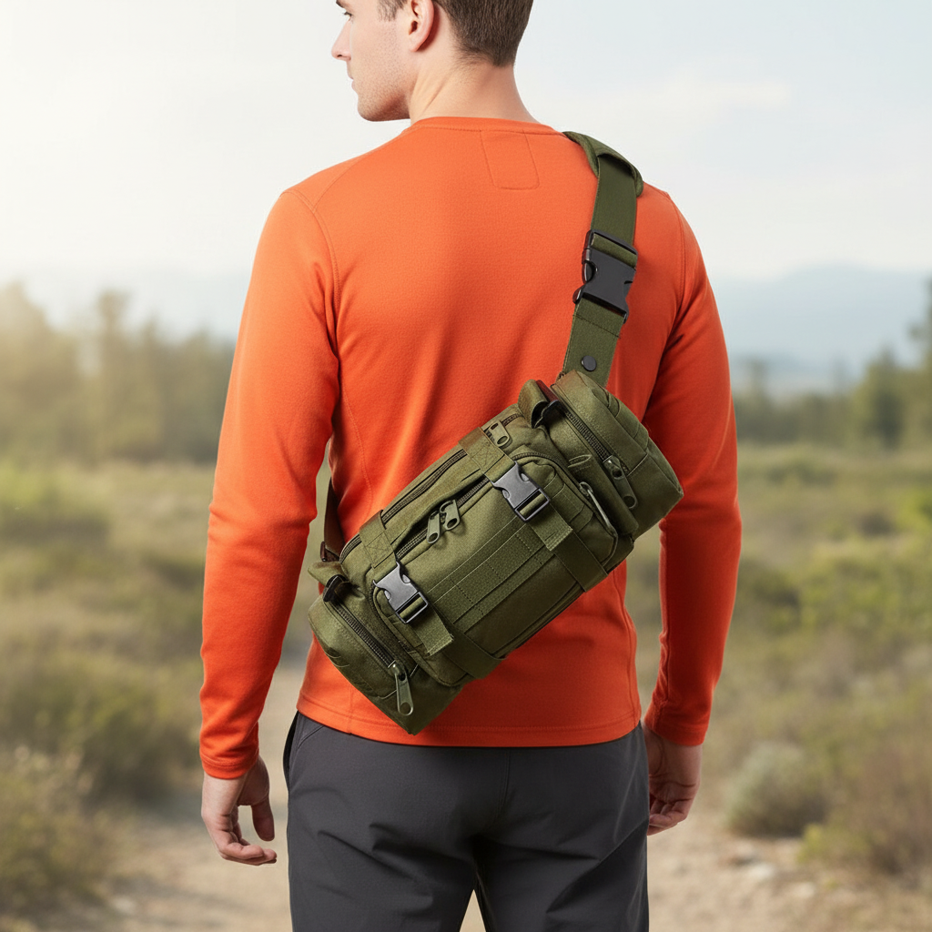 Taktische Hüft- und Sling-Tasche aus Nylon mit verstellbarem Gurt