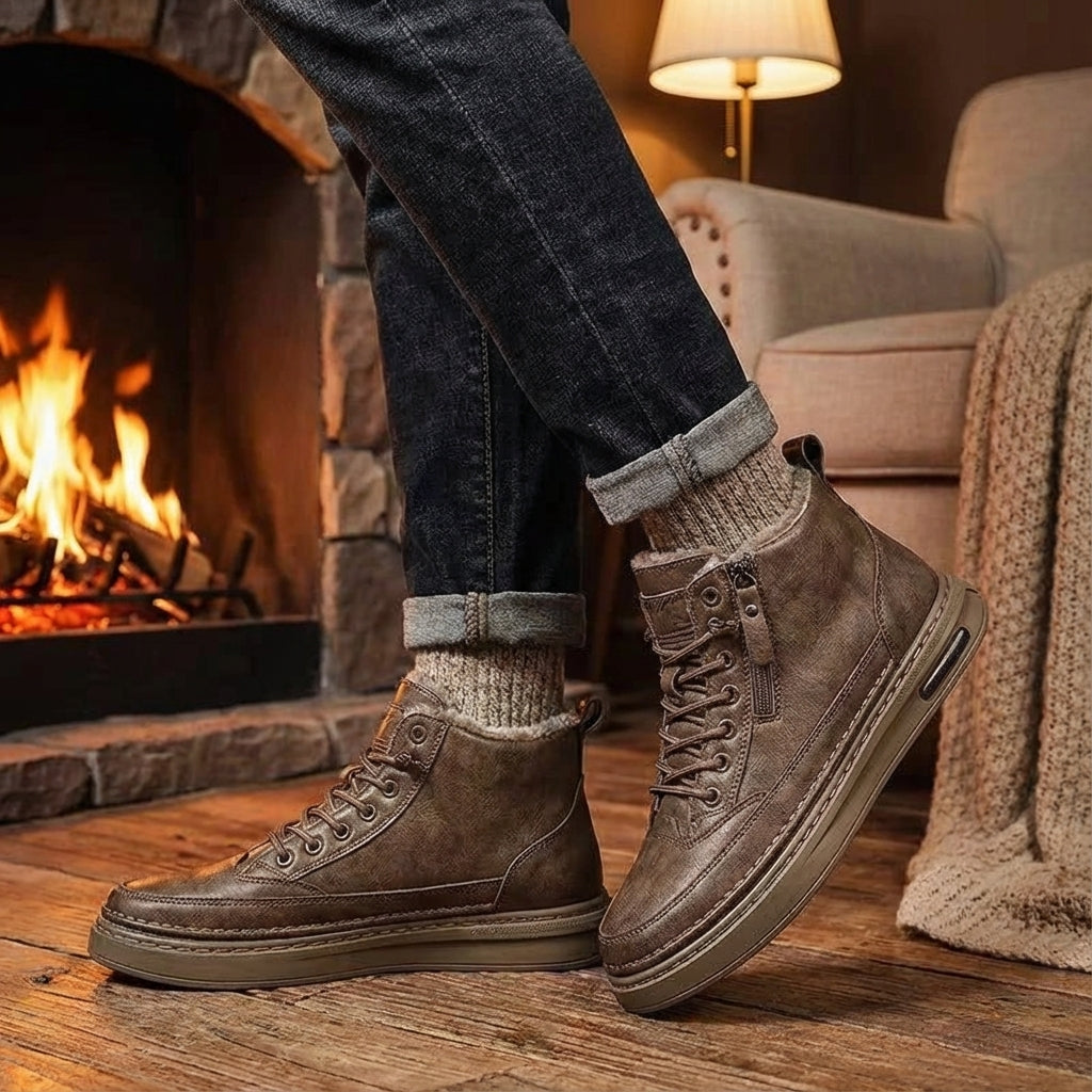 Herren-Winterstiefel Knöchelhöhe rutschfest weiches Innenfutter