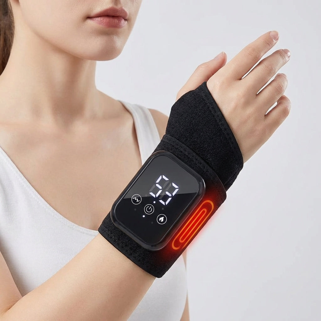 Beheizbare Handgelenkbandage mit Massagefunktion, wiederaufladbar und verstellbar
