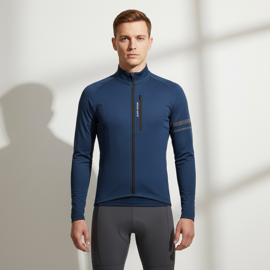 Isolierte Langarm-Radjacke Herren windbeständig warm reflektierend