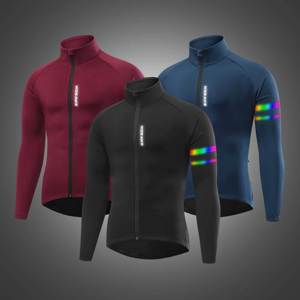 Isolierte Langarm-Radjacke Herren windbeständig warm reflektierend