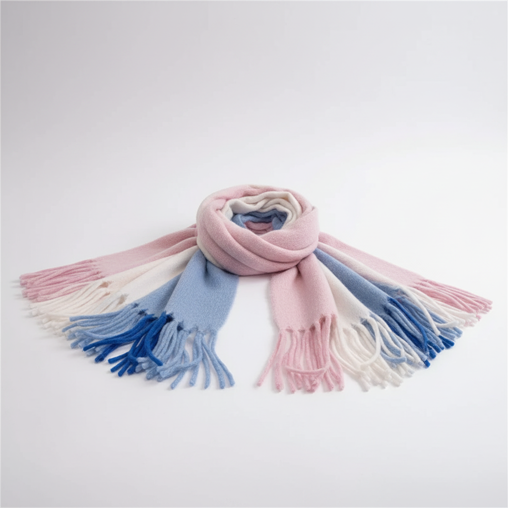 Winterschal übergroß flauschig Strickumhang weich