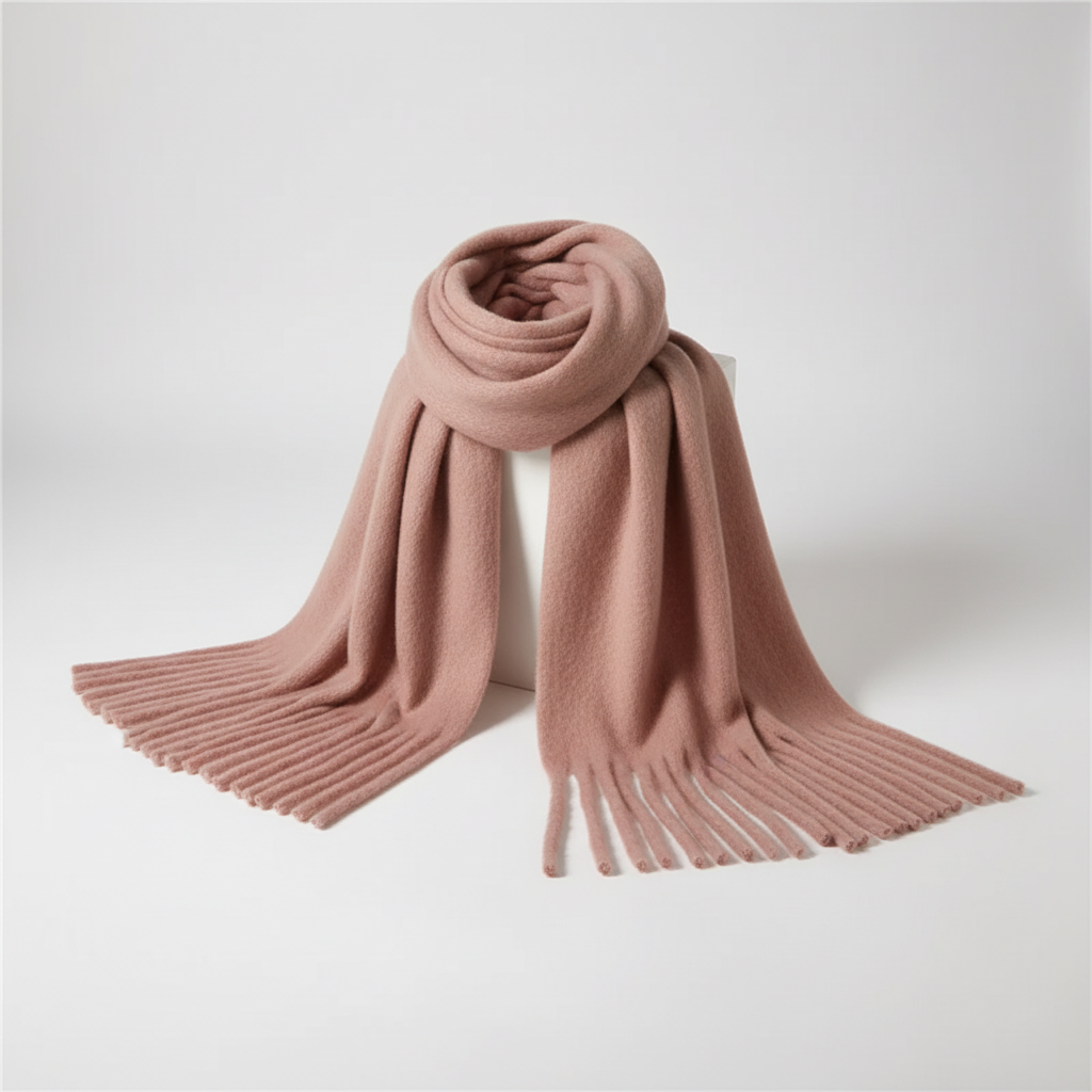 Winterschal übergroß flauschig Strickumhang weich