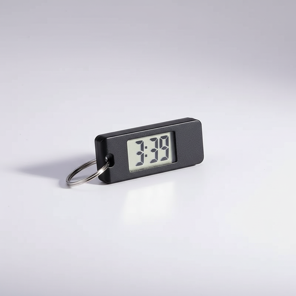 Mini LED-Schlüsselanhänger-Uhr mit digitaler Anzeige kompakt tragbar