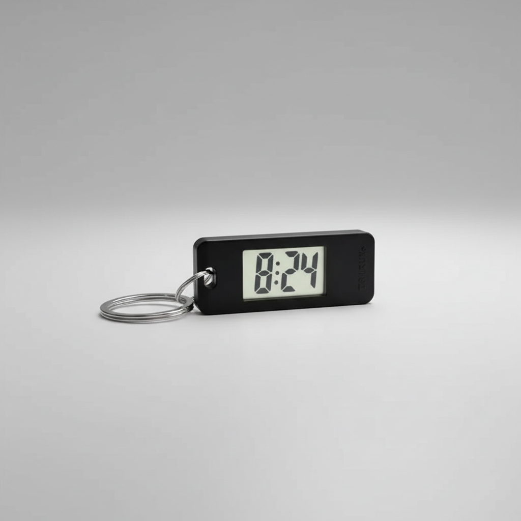 Mini LED-Schlüsselanhänger-Uhr mit digitaler Anzeige kompakt tragbar