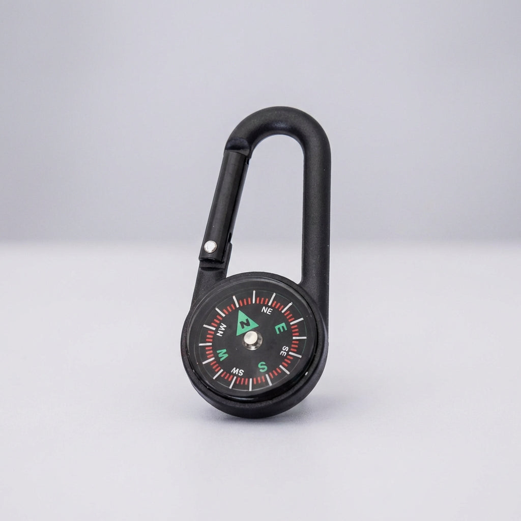 Mini Karabiner-Kompass Schlüsselanhänger mit Federklinke