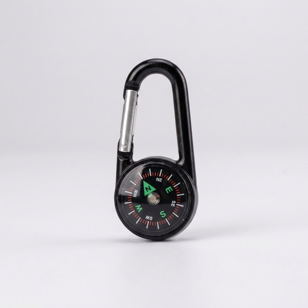 Mini Karabiner-Kompass Schlüsselanhänger mit Federklinke