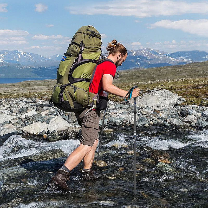 Ultraleichte Falt-Trekkingstöcke mit EVA-Griff und Wolframstahl-Spitzen