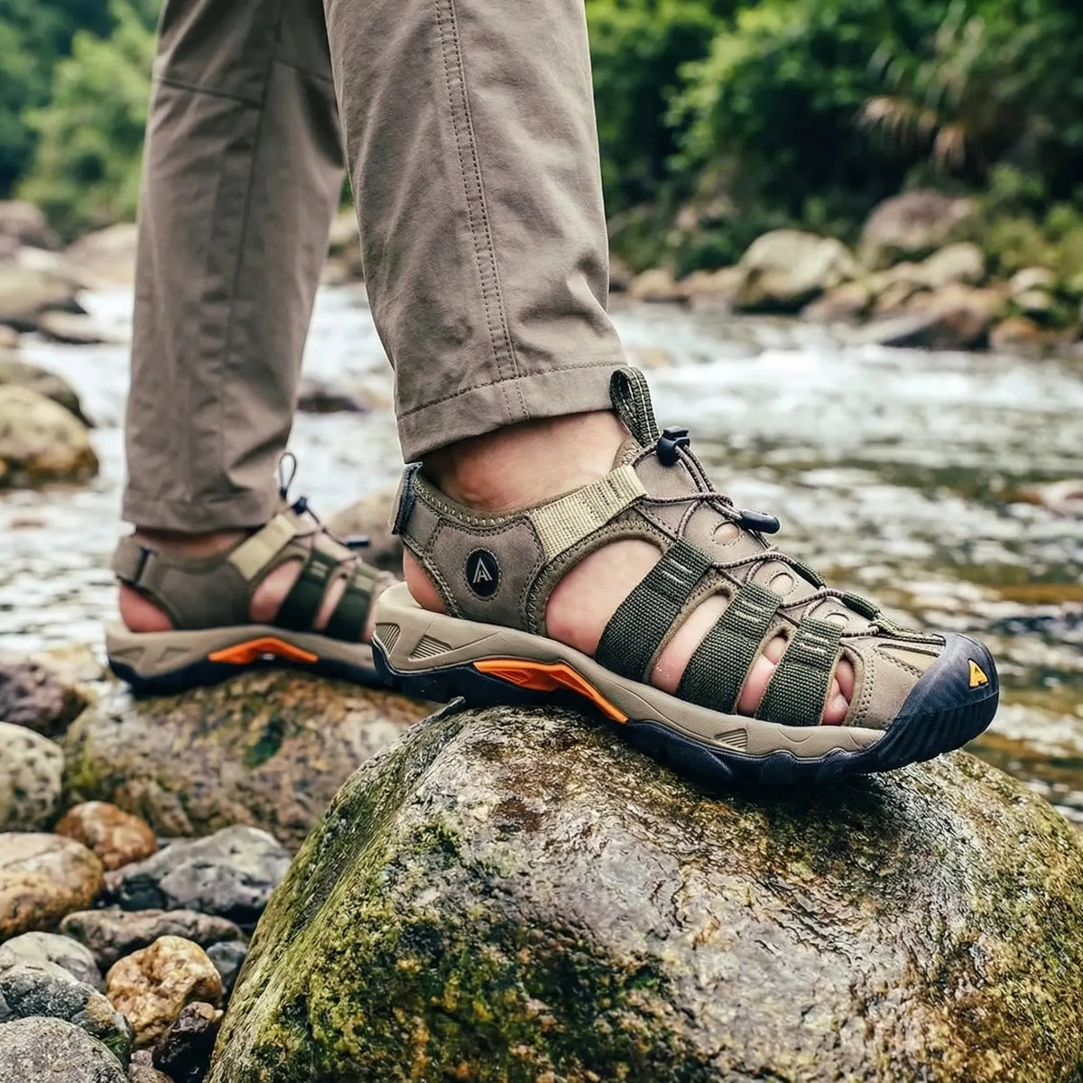 Herren Wandersandale offen atmungsaktiv schnelltrocknend für Wanderungen und Outdoor-Aktivitäten