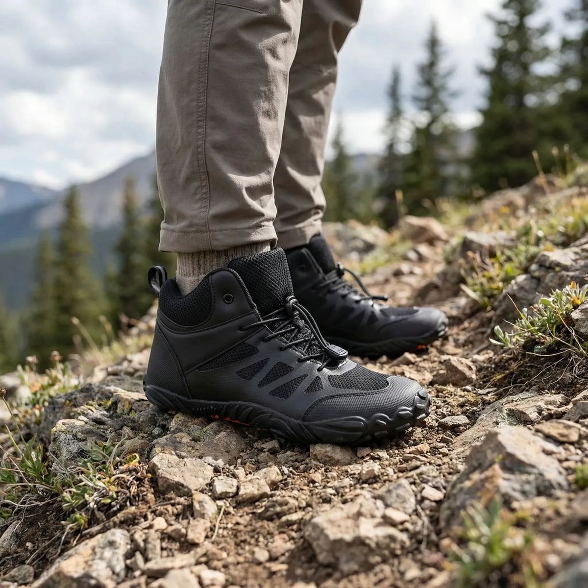 Mittelhohе Outdoor-Wanderschuhe rutschfest atmungsaktiv Mesh
