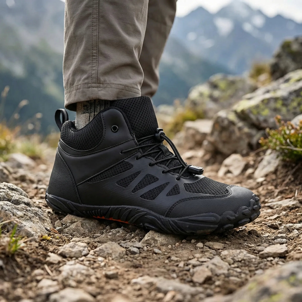 Mittelhohes Wanderschuhe rutschfest mit Knöchelstütze und Griffsohle