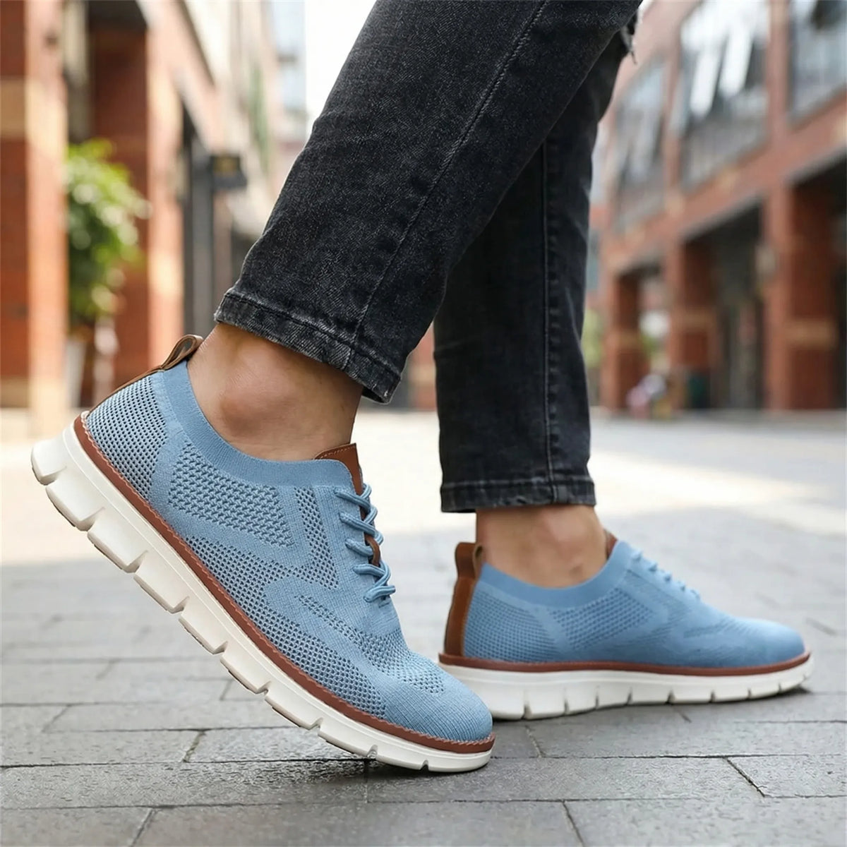 Herren-Sneaker Mesh atmungsaktiv leicht gepolsterte Sohle