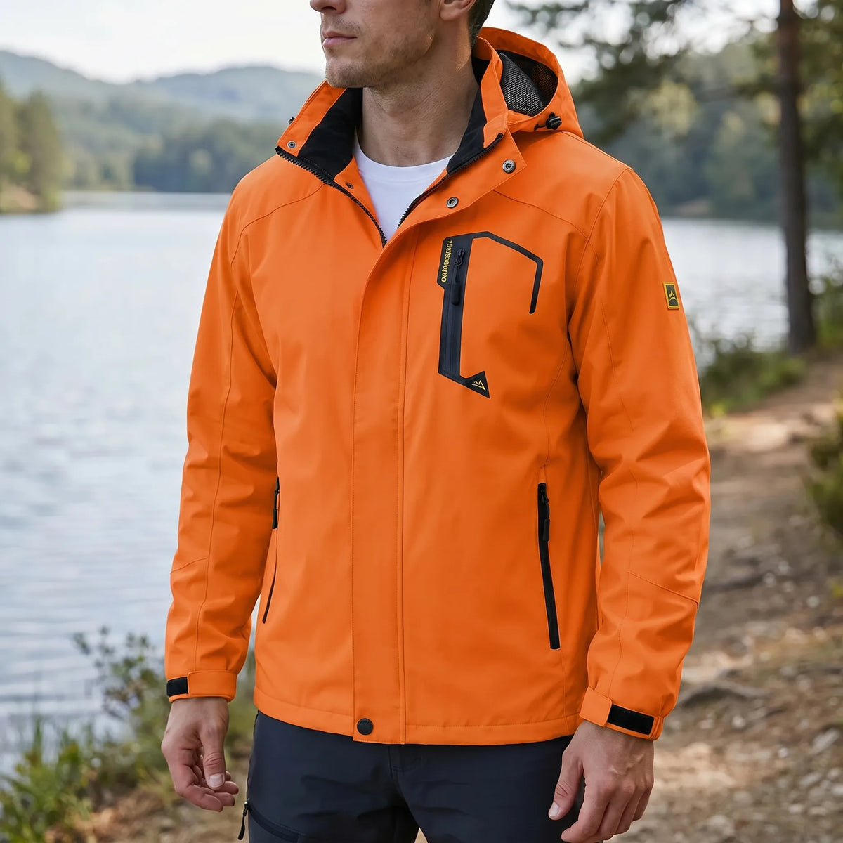 Leichte Wanderjacke mit Kapuze wasserabweisend Mesh-Futter