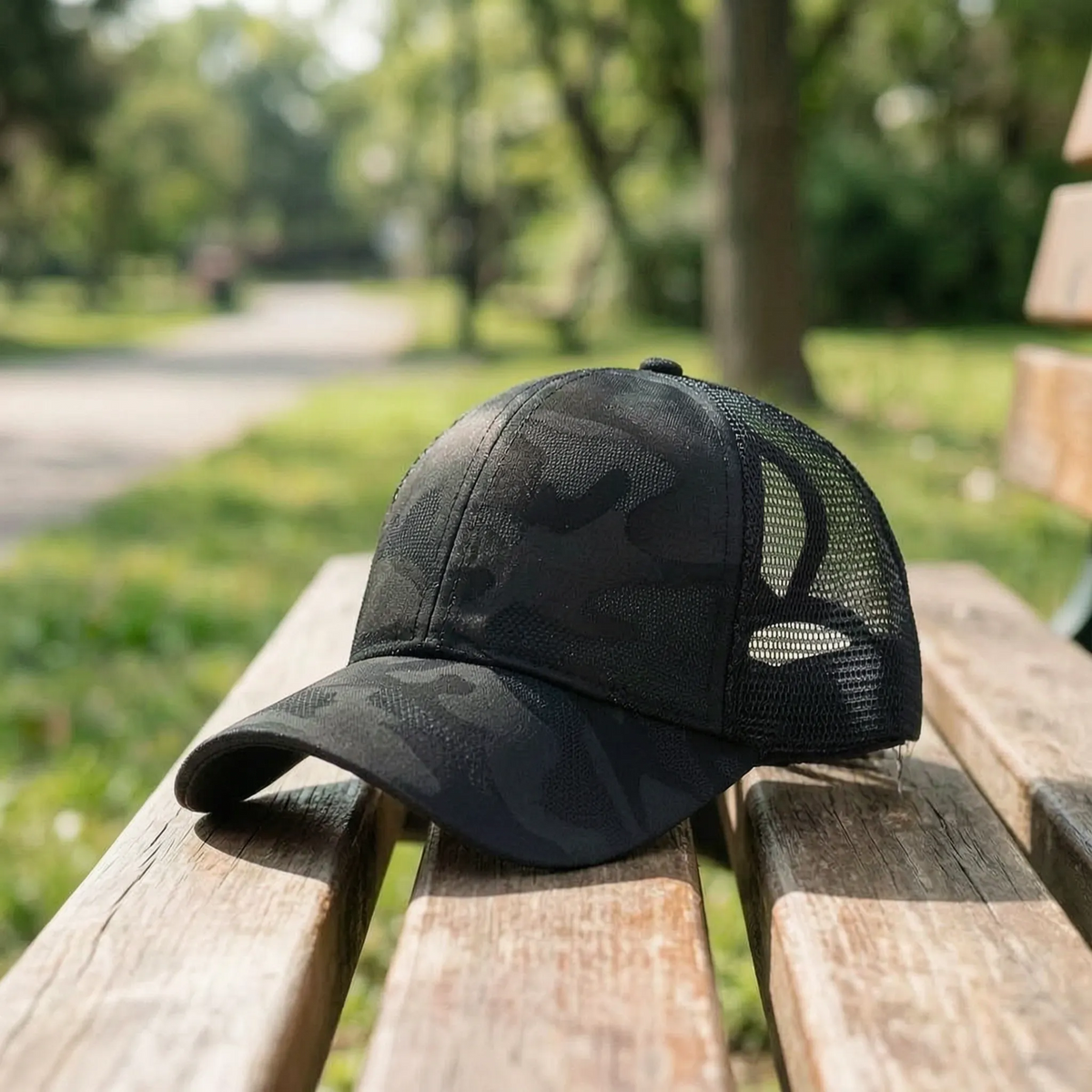 Damen-Baseballmütze mit Pferdeschwanzöffnung, atmungsaktiv, verstellbar