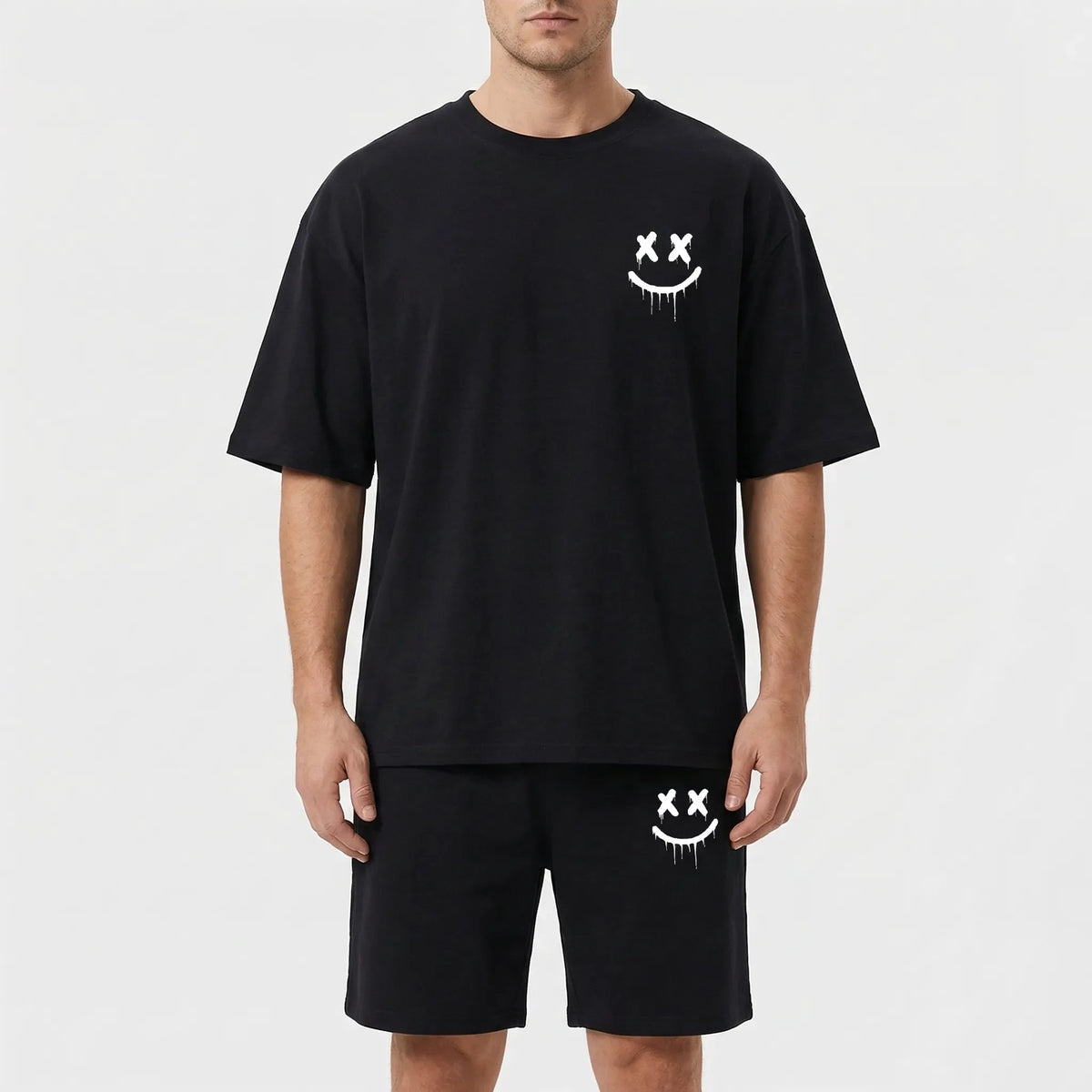 Herren Hawaii-Print Kurzarm-Shirt und Shorts Set für den Sommer
