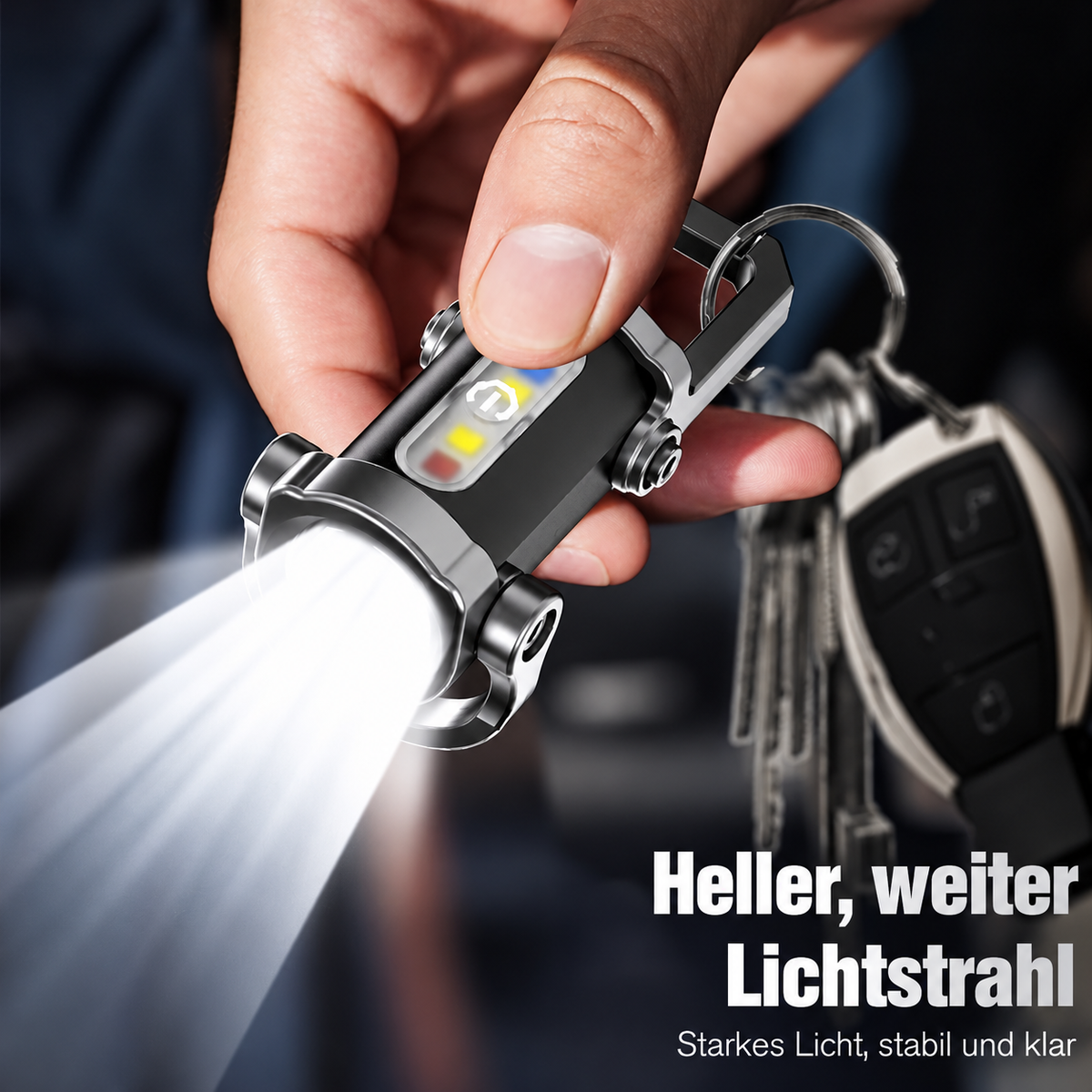 Camp Basel | USB-C Wiederaufladbare Schlüsselanhänger-Taschenlampe 500 Lumen EDC Mini-Licht IPX6 Wasserdicht