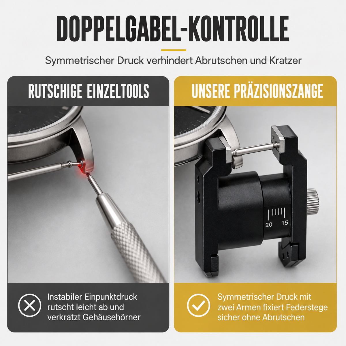 Camp Basel | Uhrenreparaturwerkzeug V-förmige Federstegzange und Pinzetten-Set zur Armbandentfernung