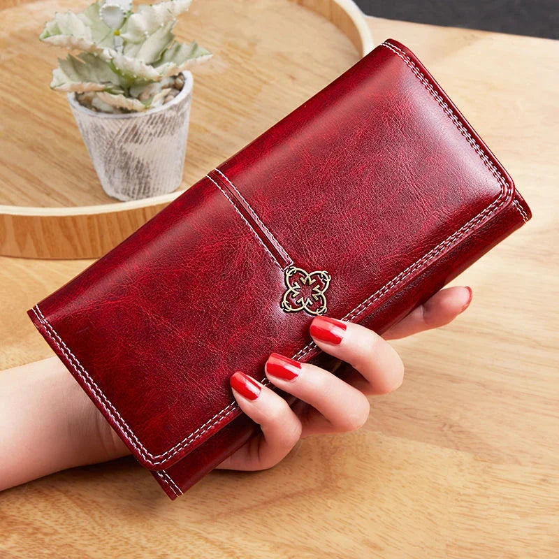 Lange Damenbrieftasche mit Kartenfächern und Münzfach