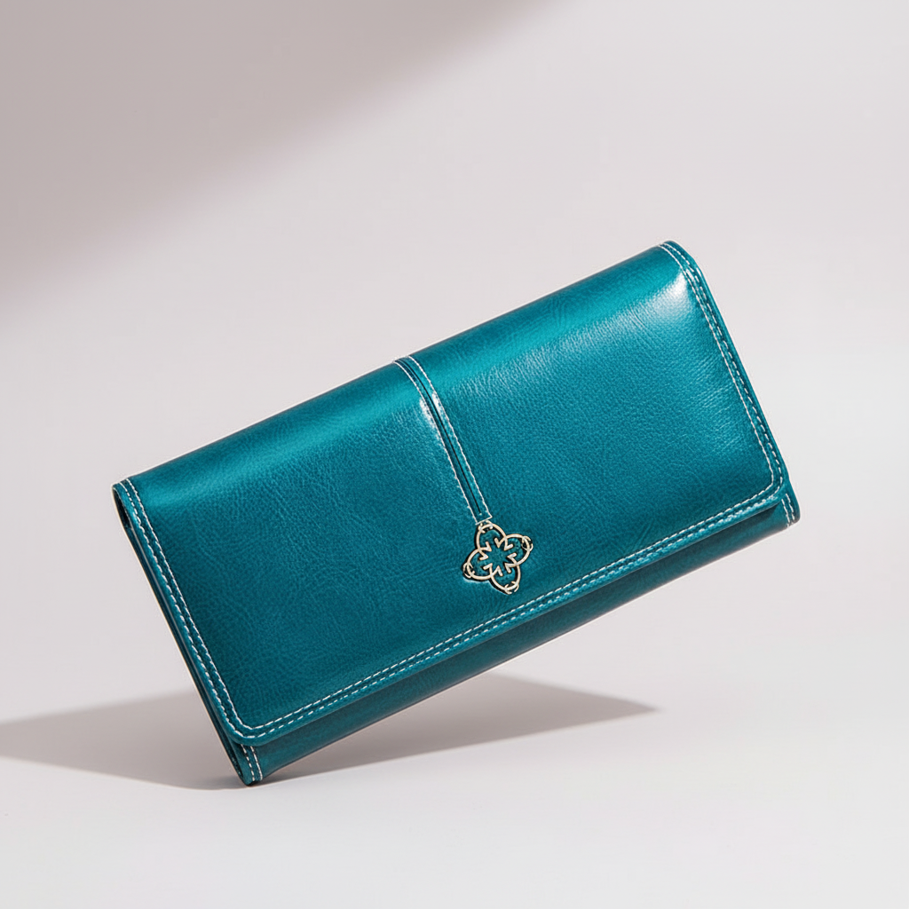 Lange Damenbrieftasche mit Kartenfächern und Münzfach