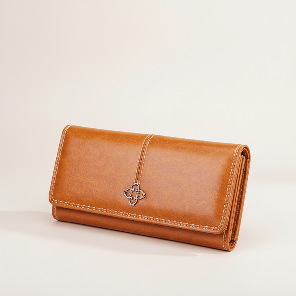 Lange Damenbrieftasche mit Kartenfächern und Münzfach