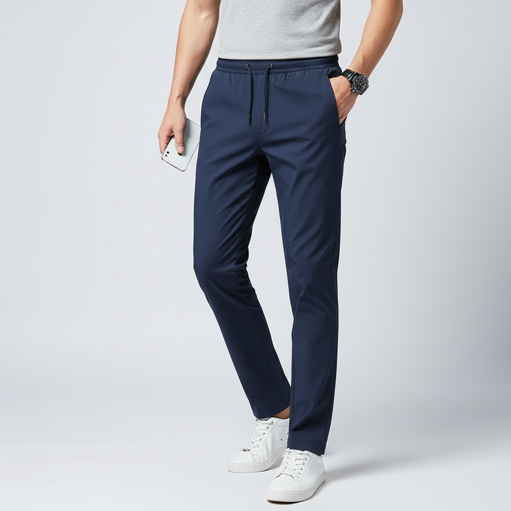 Schmale Jogger-Hose mit elastischem Bund und Reißverschlusstaschen
