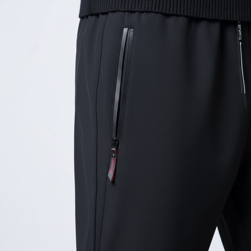 Schmale Jogger-Hose mit elastischem Bund und Reißverschlusstaschen